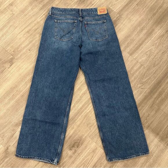 Levi's Dark Blue Superlow Wide Leg Denim Jeans - Picture 3 of 5